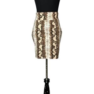 Wild Fable brown snake print pull on mini skirt size XS